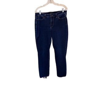 Talbots Womens Lawless Five-Pocket Straight Cury  Size 10 Dark Blue Denim